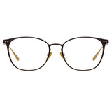 Xate Rectangular Optical Frame in Black and Yellow Gold