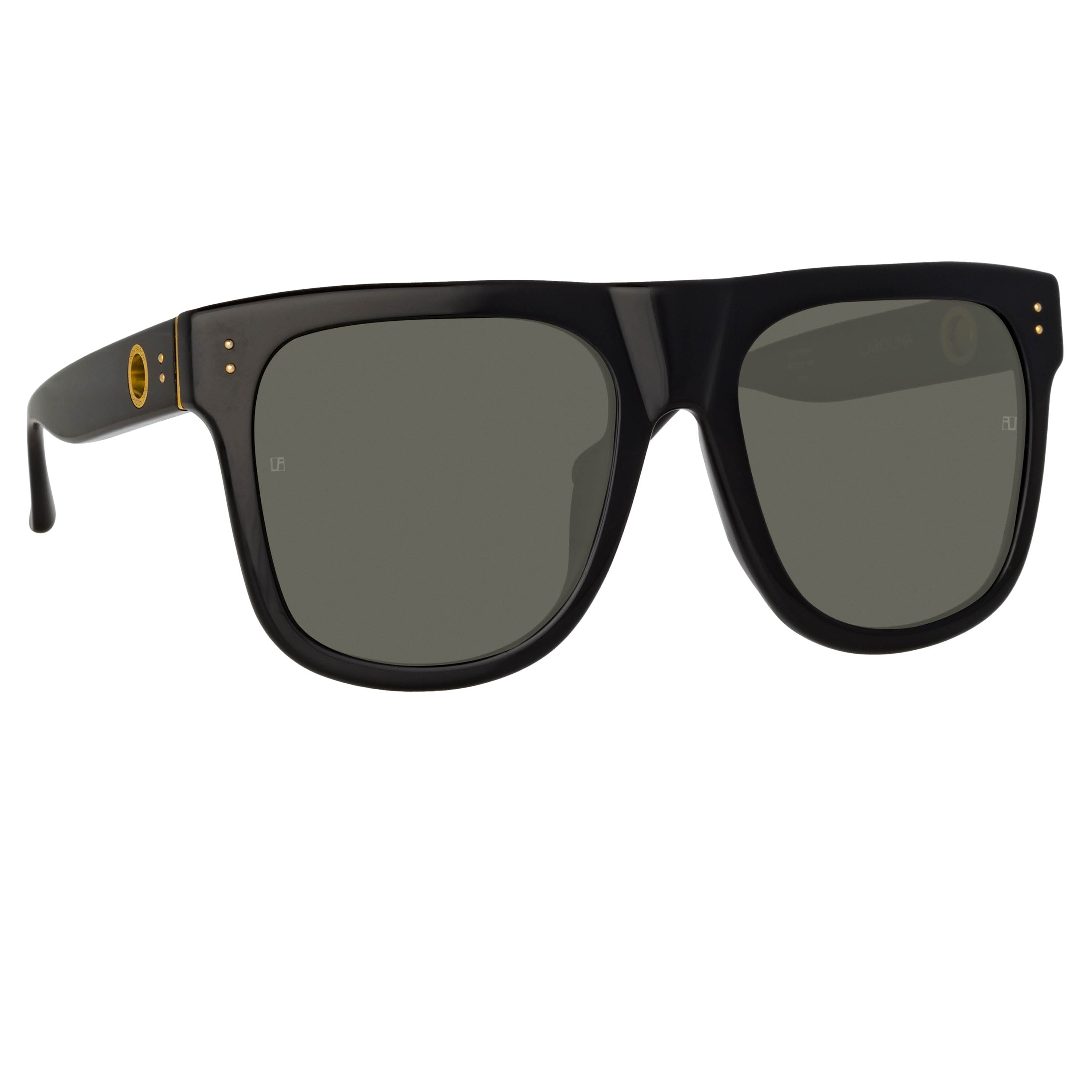Carolina Flat Top Sunglasses in Black by LINDA FARROW – LINDA