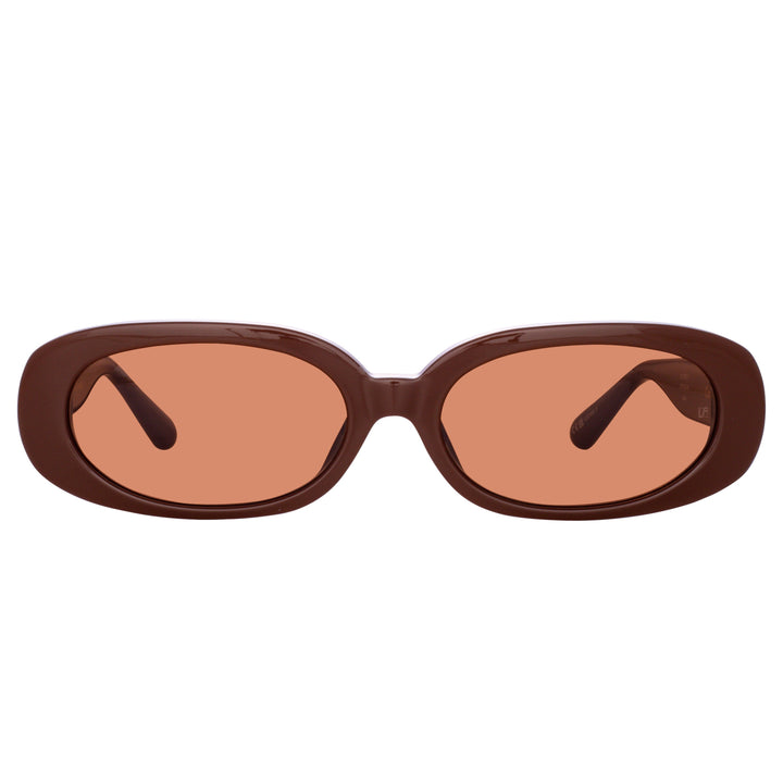 Cara Oval Sunglasses in Brown