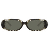 Cara Oval Sunglasses in Black and Grey Tortoiseshell