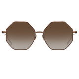 Lianas Hexagon Sunglasses in Metallic Brown