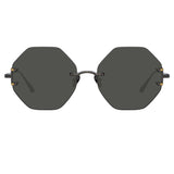 Arua Hexagon Sunglasses in Nickel