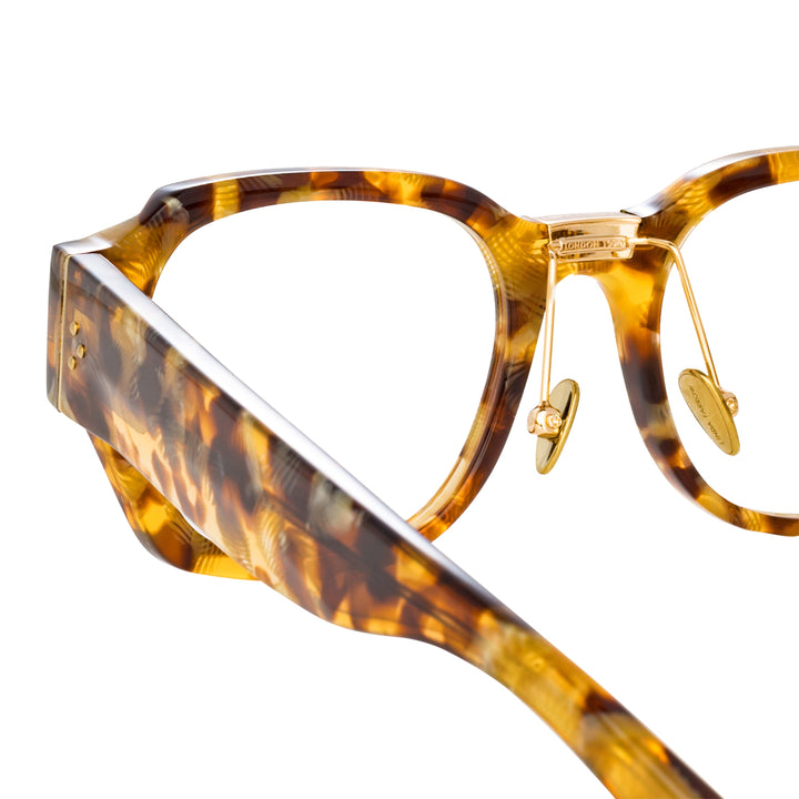 Rectangular optical frame in tortoiseshell acetate