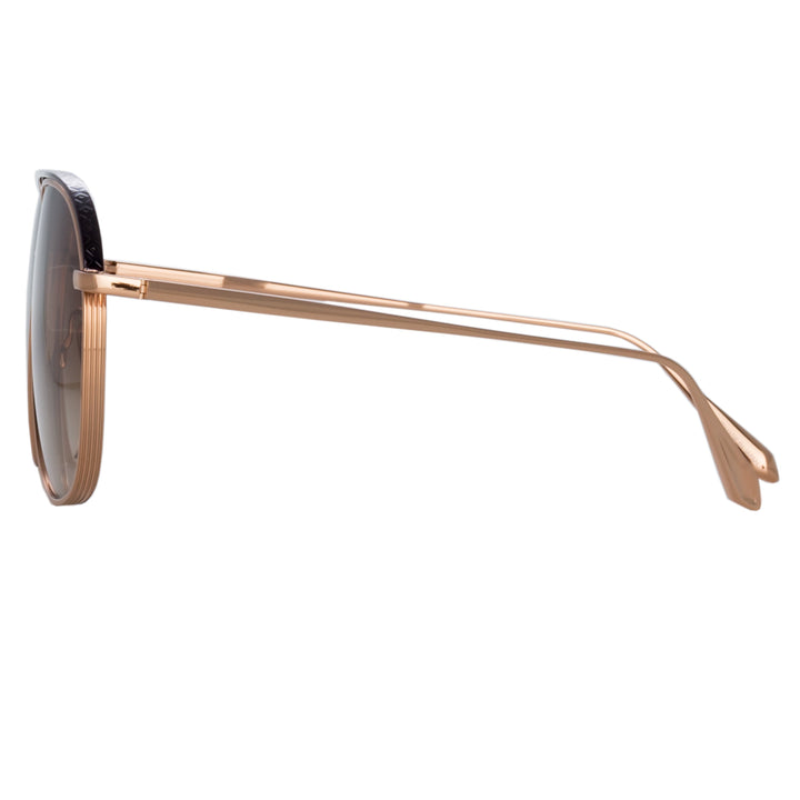 Matis Aviator Sunglasses in Rose Gold by LINDA FARROW – LINDA FARROW ...