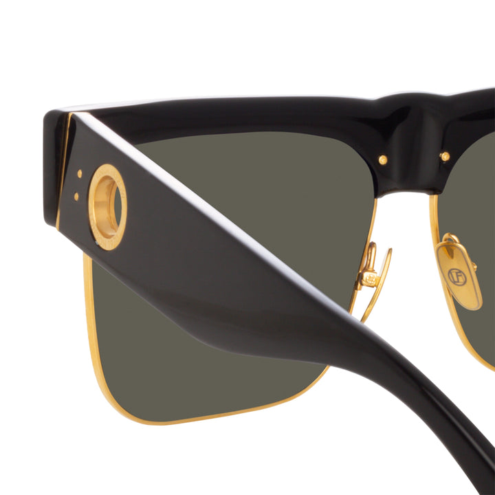 Linda Farrow - Christie Oversized Sunglasses in Black - Women - Adult - LFL1073C1SUN
