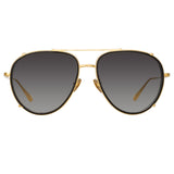 Dimitri Aviator Sunglasses in Yellow Gold