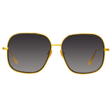 Juliana Oversized Sunglasses in Yellow Gold