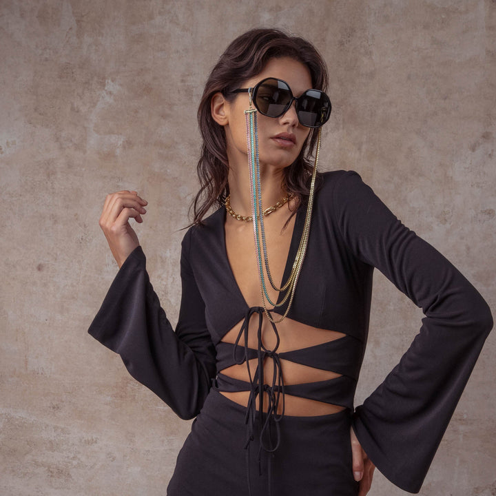 Paloma Hexagon Sunglasses in Black by LINDA FARROW – LINDA FARROW (INT'L)