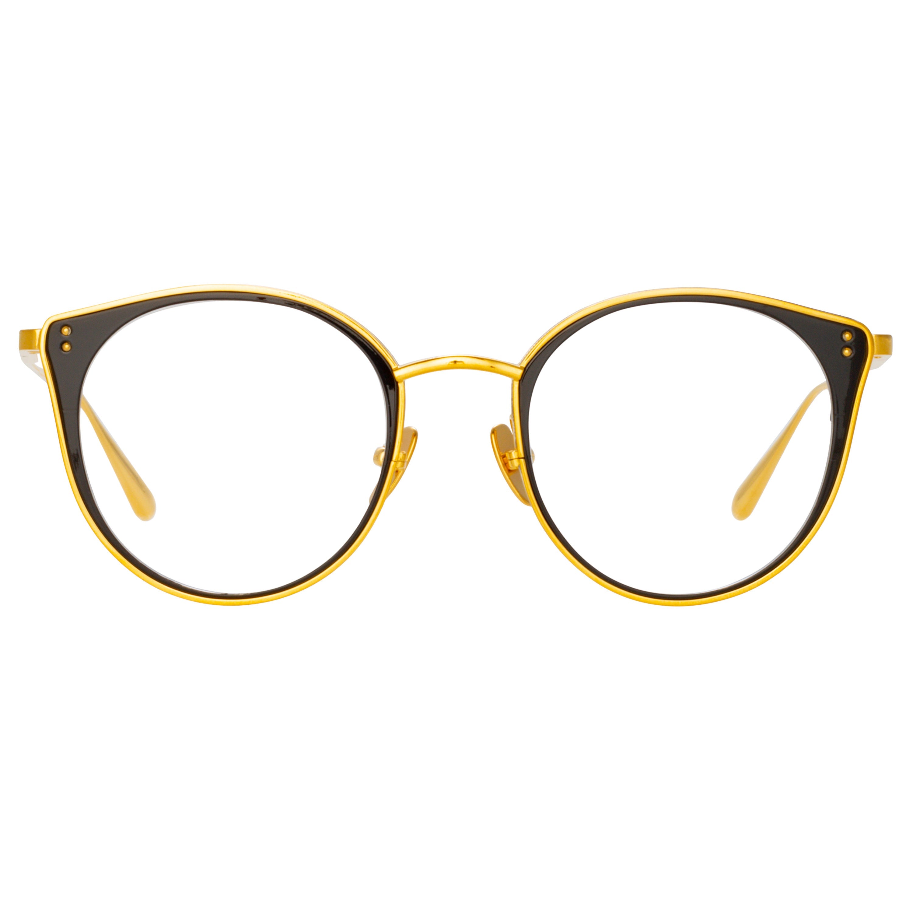 Neusa Oval Optical Frame in Yellow Gold