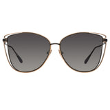 Dinah Cat Eye Sunglasses in Matt Nickel