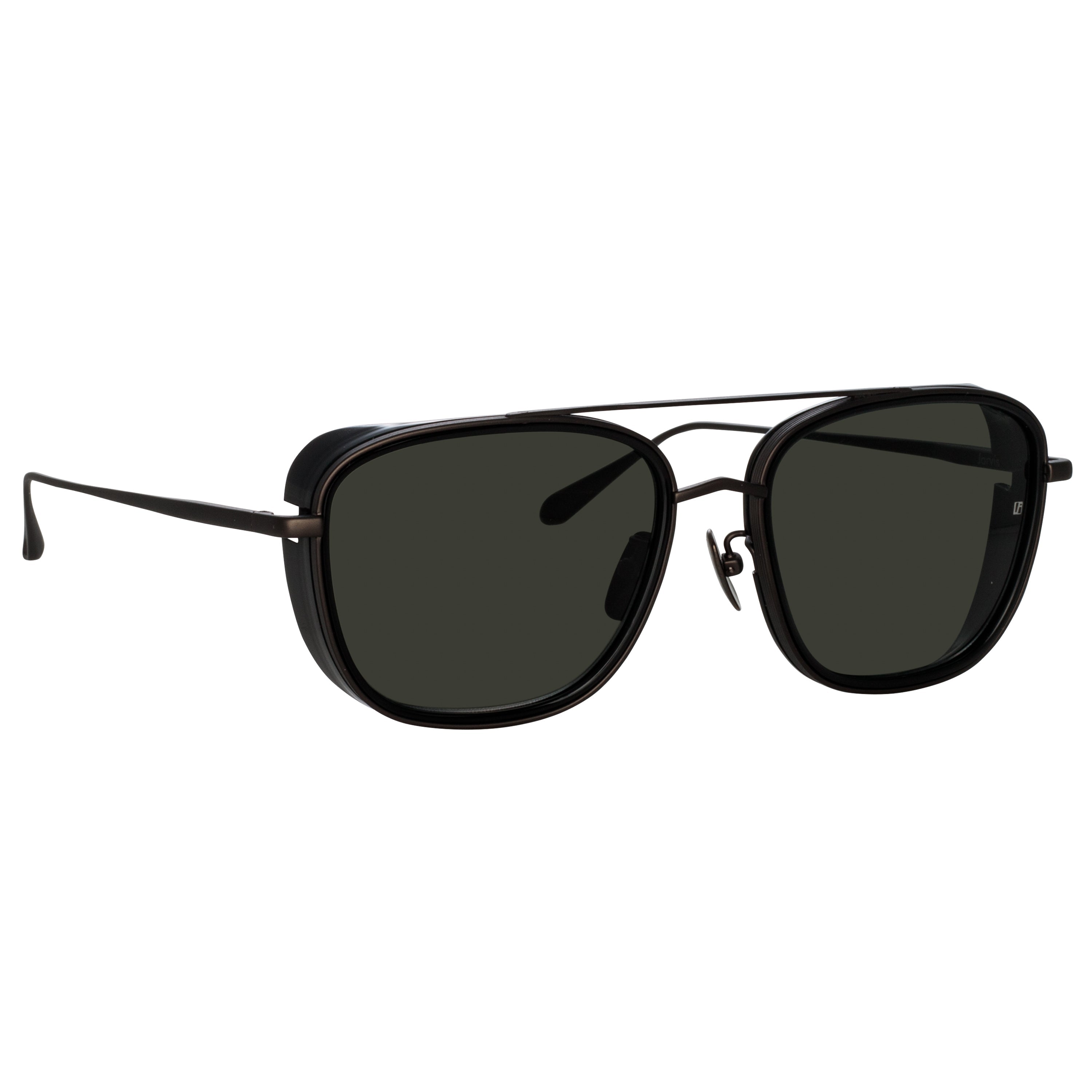 Jarvis Aviator Sunglasses in Black and Nickel