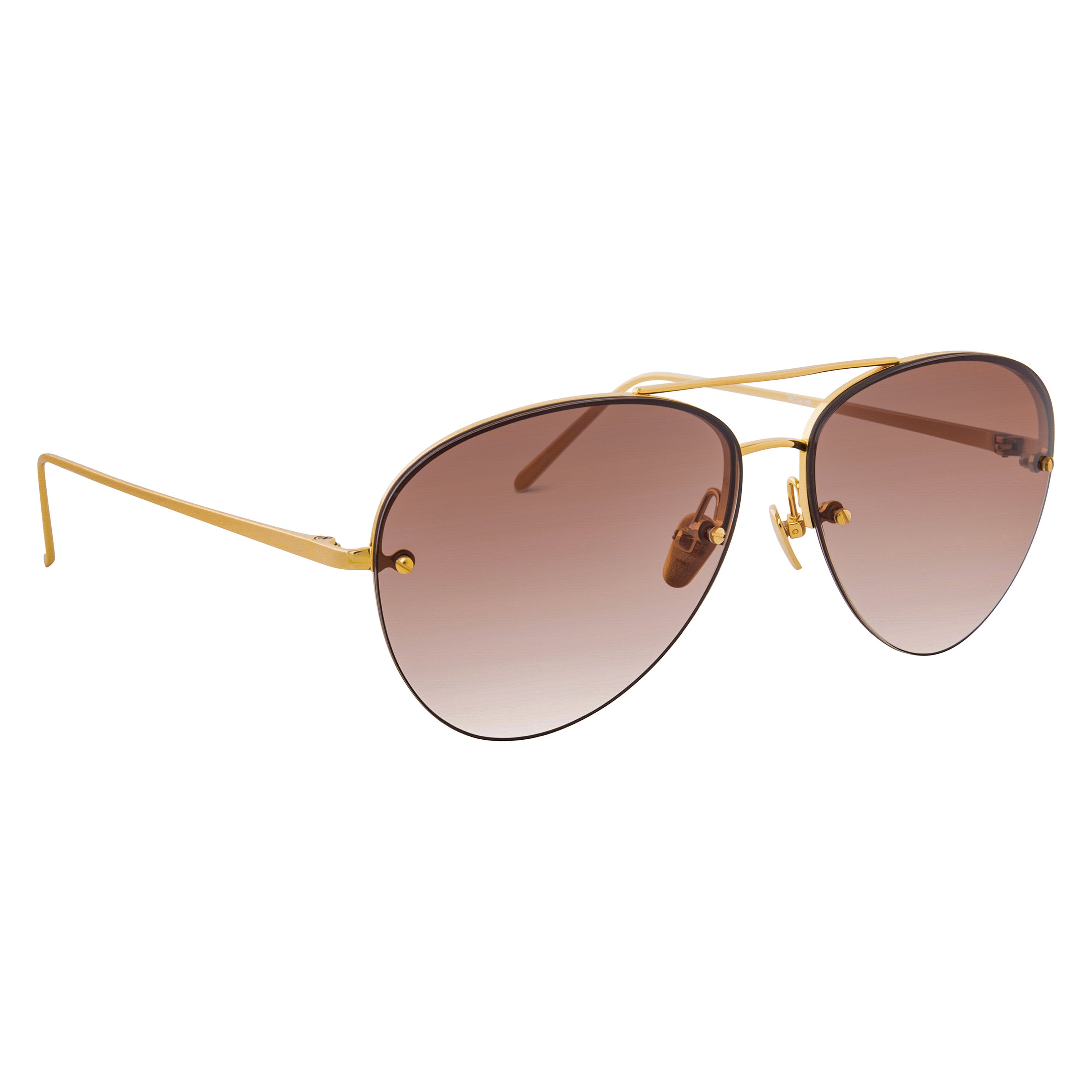 Francisco Aviator Sunglasses in Light Gold by LINDA FARROW – LINDA FARROW  (U.S.)