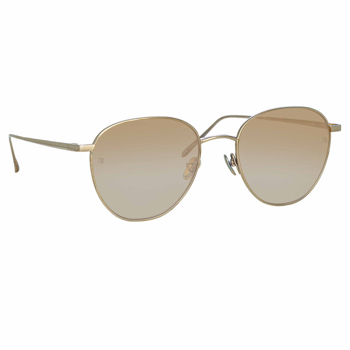 Raif Square Sunglasses In White Gold And Brown By Linda Farrow Linda Farrow Intl