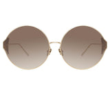 Carousel Round Sunglasses in Yellow Gold