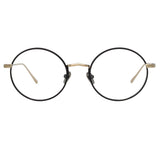 Adams Oval Optical Frame in Black and Light Gold