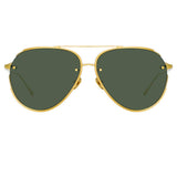 Russo Aviator Sunglasses in Yellow Gold