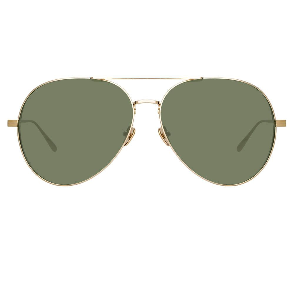 Ace Aviator Sunglasses in Yellow Gold/ Light Gold frame by LINDA