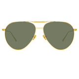 Carter Aviator Sunglasses in Yellow Gold