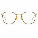 The Simon | Square Optical Frame in Yellow Gold and Tortoiseshell (C17)