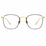 The Simon | Square Optical Frame in Yellow Gold and Black (C18)