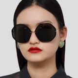 The Alona | Oversized Sunglasses in Black Frame (C1)