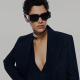 Magda Butrym x LF Rectangular Sunglasses with Crystals