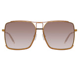 Peony Square Sunglasses in Rose Gold