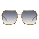 Peony Square Sunglasses in Yellow Gold