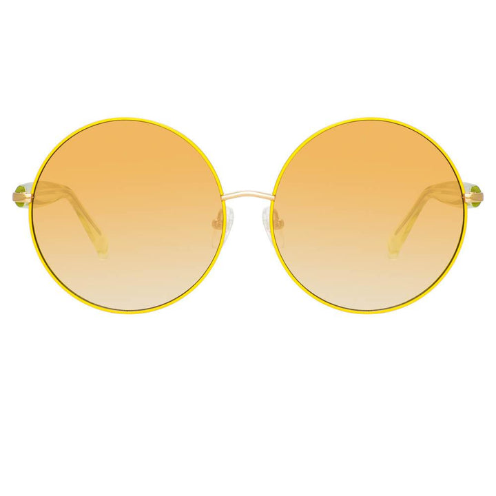 Bea Round Sunglasses in Yellow Gold and Black by LINDA FARROW – LINDA  FARROW (U.S.)