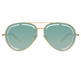 Matthew Williamson Foxglove Sunglasses in Light Gold and Green