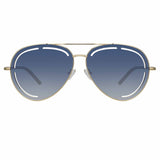 Matthew Williamson Foxglove Sunglasses in Light Gold and Blue