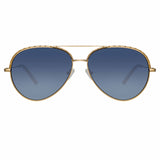 Matthew Williamson Magnolia Sunglasses in Light Gold and Blue