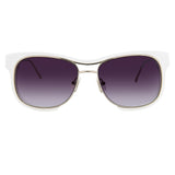 Sacai 1 C3 D-Frame Sunglasses in White