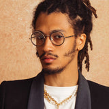 Cortina Oval Optical Frame in Yellow Gold (Men's)