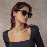 Edson D-Frame Sunglasses in Black