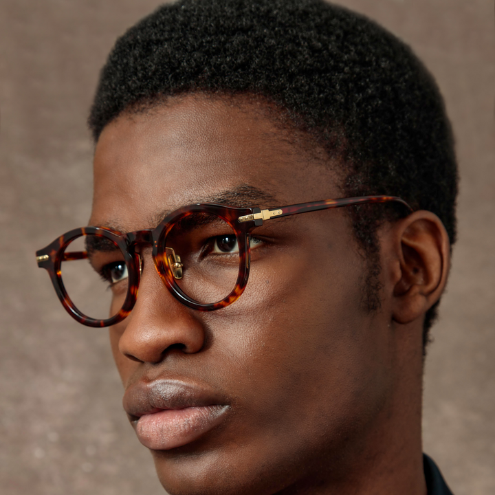 Men's Gray Oval Optical Frame in Black (Asian Fit) – LINDA FARROW